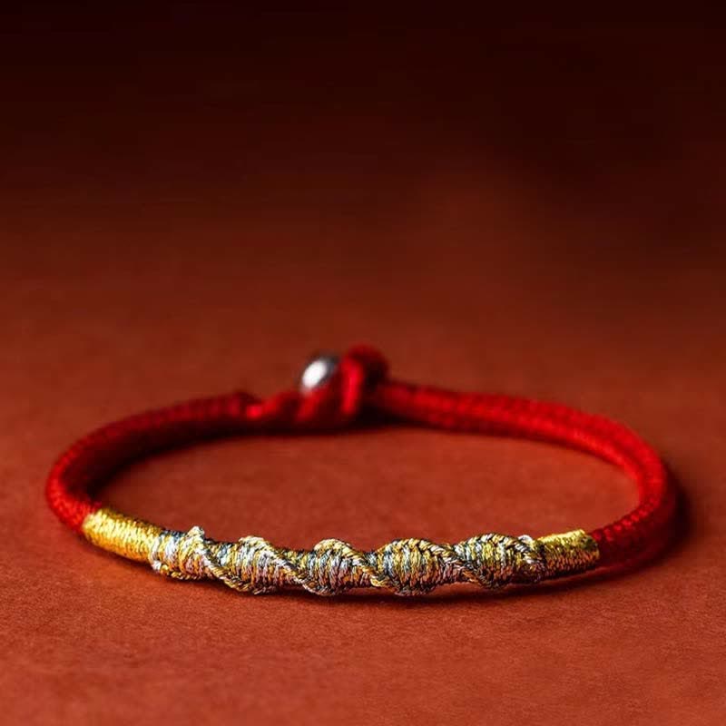 Buddha Stones 925 Sterling Silber Glück Stärke Rote Schnur Schutz Geflochtenes Armband - image 5
