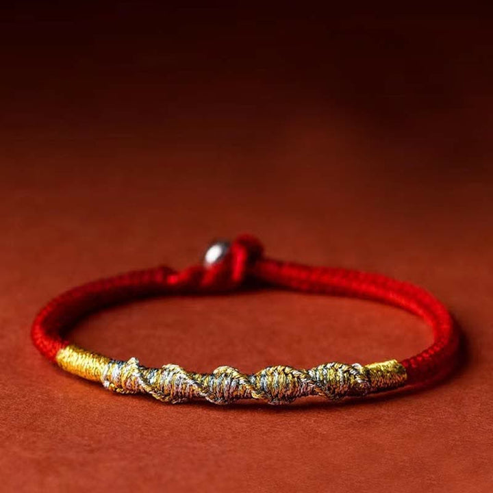 Buddha Stones 925 Sterling Silber Glück Stärke Rote Schnur Schutz Geflochtenes Armband - image 5