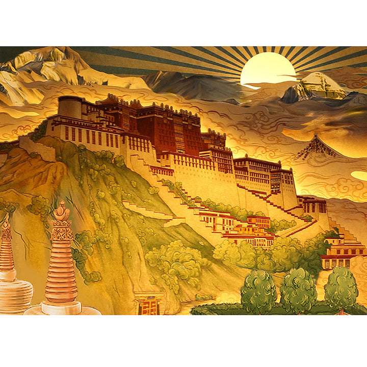 Tibet Potala Palast Papier LED Schnitzlampe Kunst Nachtlichter Kreative LED Tischlampe - image 3