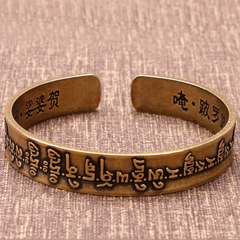 Buddha Stones, tibetischer Sanskrit-Kupfer-Heilarmband-Armreif