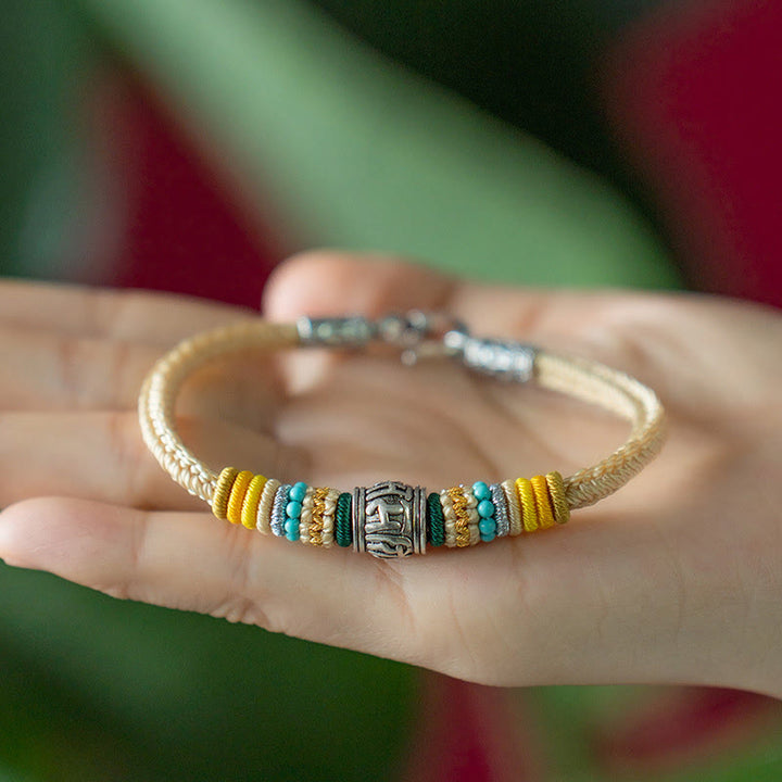 Buddha Stones Handgefertigtes geflochtenes Armband aus 925er-Sterlingsilber, tibetisches Om Mani Padme Hum Purity - image 5