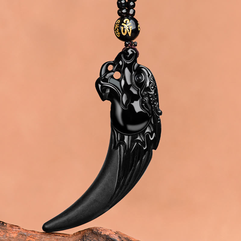 Buddha Stones, natürliche schwarze Jade, chinesisches Sternzeichen, Drachenzahn-Muster, Schutz-Halsketten-Anhänger - image 5