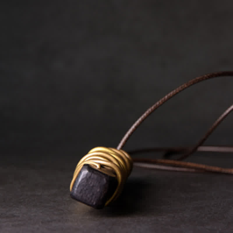 Buddha Stones ​​Tibet Ebenholz Messing Balance Frieden Halskette Anhänger - image 9