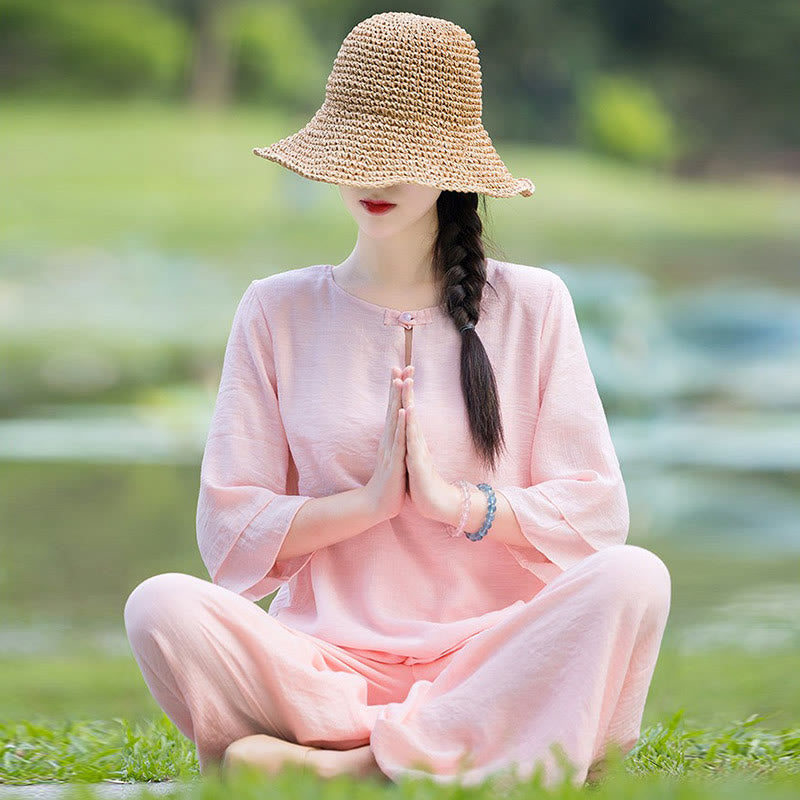 Tai Chi Meditation Gebet Zen Spirituelle Morgenpraxis Kleidung Damen Set - image 20
