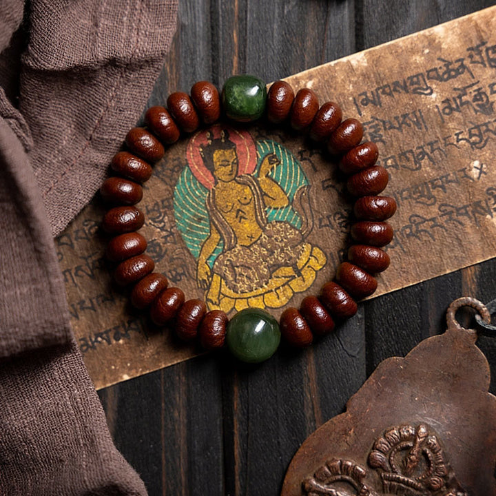 Buddha-Steine Tibet natürliche lila Bodhi Samen Hetian Cyan Jade Perle Weisheit Armband