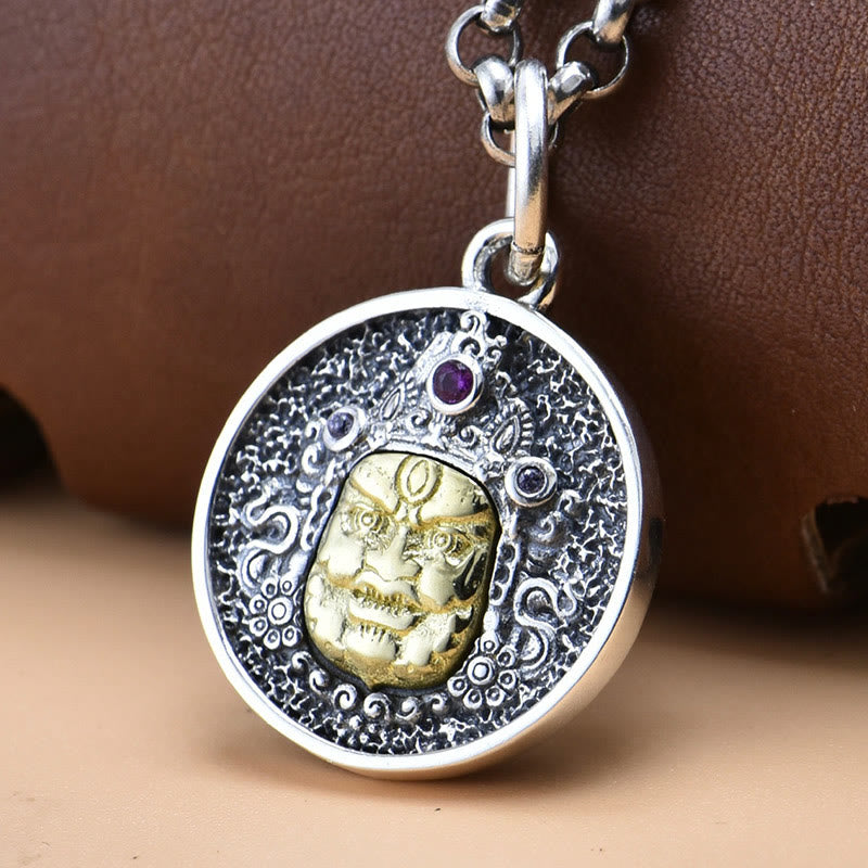 Buddha Stones 925 Sterling Silber Zakiram Göttin des Reichtums Dorje Vajra spirituelle Halskette Anhänger - image 0