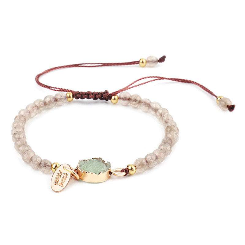 Armband mit Buddha Stonesn, natürlichem Kristall-Charm, Glücksheilung