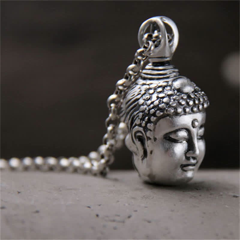 Buddha Stones 999 Sterling Silber Buddha Dämon Gelassenheit Halskette Anhänger - image 3