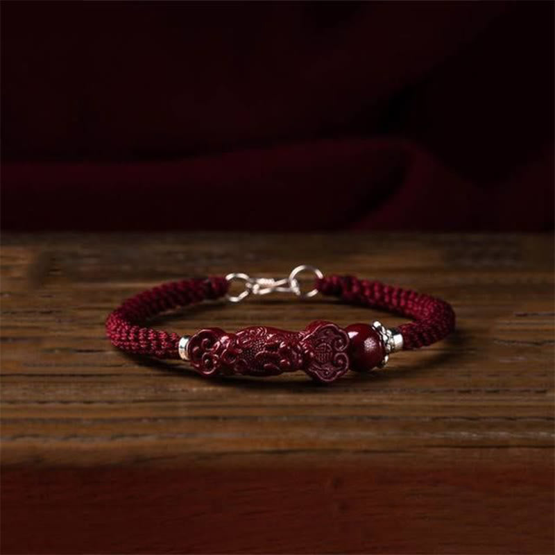 Buddha Stones Handgefertigtes PiXiu Cinnabar Wealth Luck geflochtenes Armband - image 4