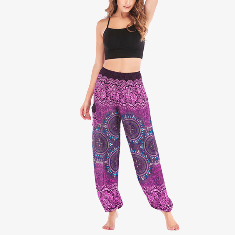 Buddha Stones Boho Lose Haremshose Damen Yogahose