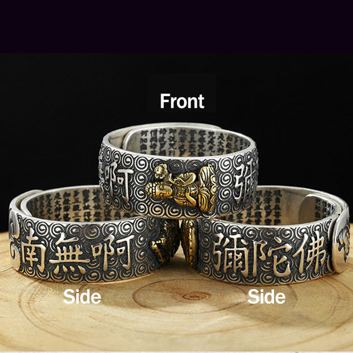 Verstellbarer Ring mit Buddha Stonesn, chinesischem Sternzeichen, Natal, Buddha, Reichtum, Glück