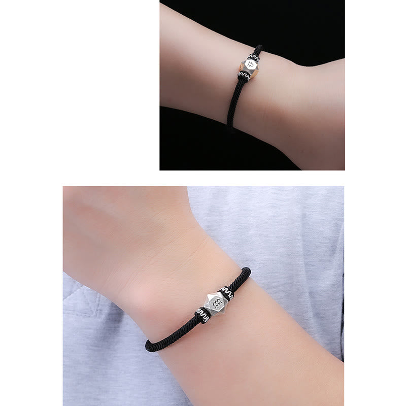 Buddha Stones 999 Sterling Silber 12 Sternbilder des Tierkreises Schutz Handgefertigtes Schnurarmband - image 23
