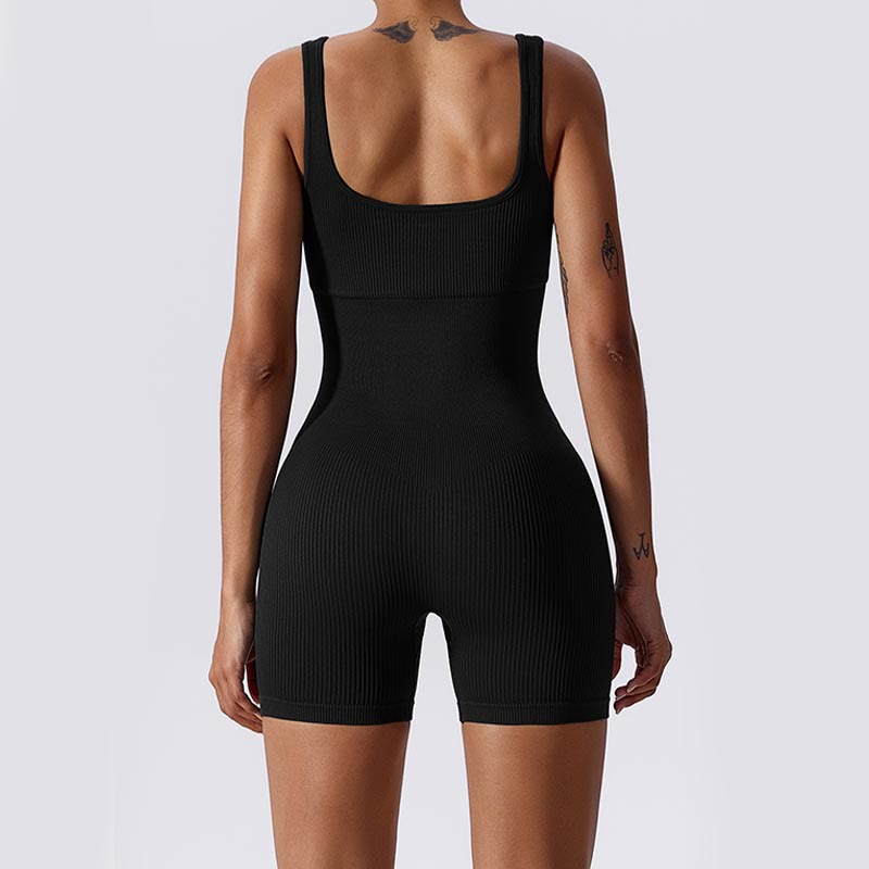 Buddha Stones Hoher Stretch-ärmelloser nahtloser Overall Sport Fitness Yoga Frauen Bodysuit