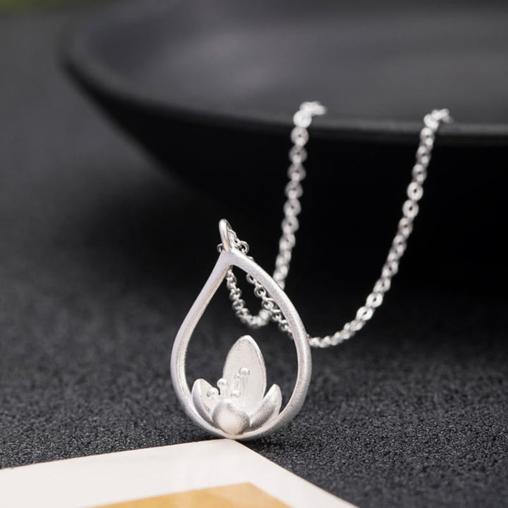 Buddha Stones 925 Sterling Silber Lotusblume Floral Erleuchtung Halskette Anhänger - image 5