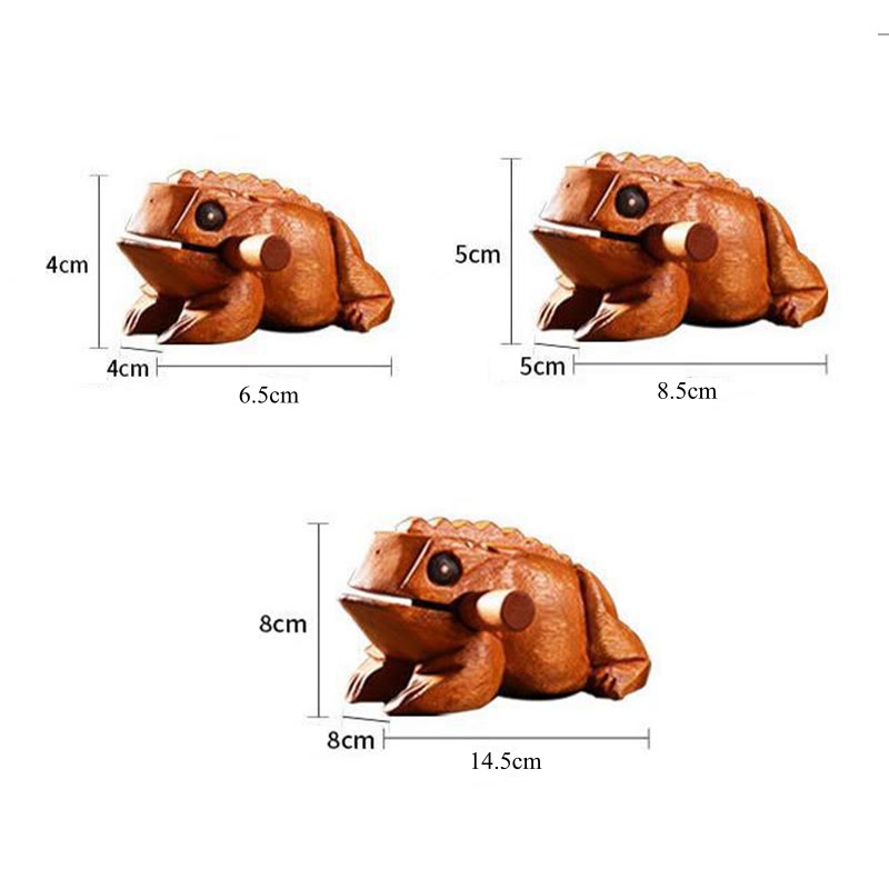 Buddha Stones, handgefertigt, FengShui, Reichtum, Glück, Frosch, Mini-hölzerner krächzender Frosch, Guiro-Dekoration - image 15