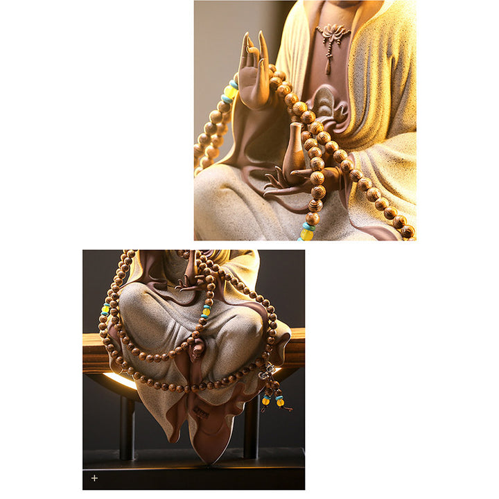 Buddha Stones Buddha Avalokitesvara Keramik Lotus Entspannung Räuchergefäß Dekoration