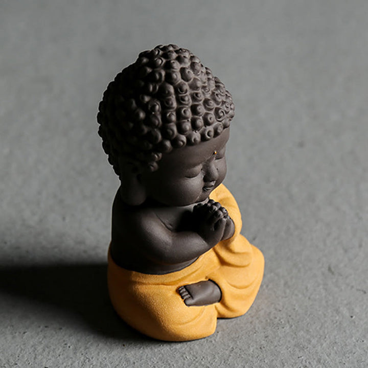 Buddha Stones, kleine Buddha-Gelassenheit, lila Ton, Heim-Schreibtisch-Dekoration