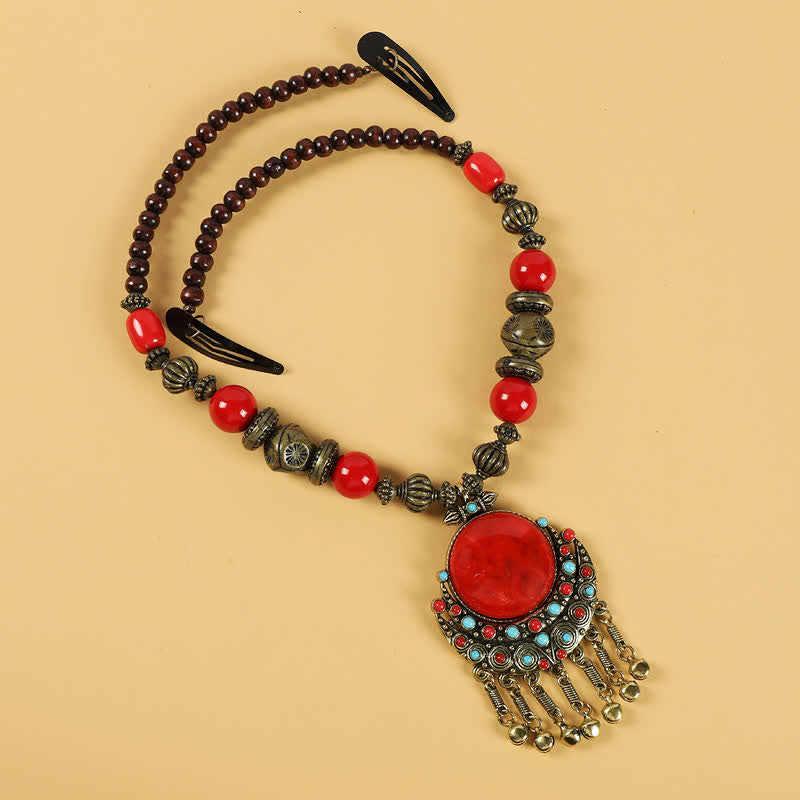 Tibetische Retro-Perlen, Quasten-Haarschmuck, Haarschmuck - image 3