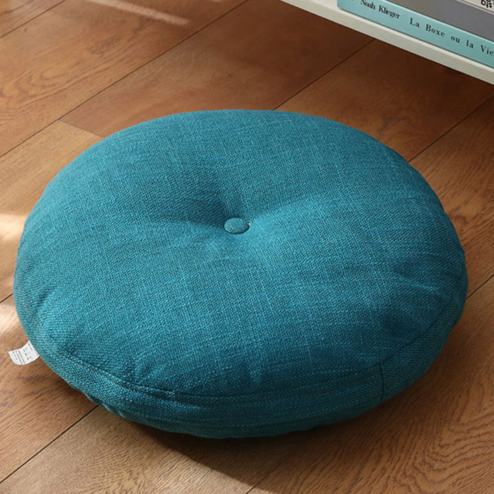 Lotus einfaches Muster Leinen Meditation Sitzkissen Home Wohnzimmer Dekoration - Abnehmbar - 40 cm * 10 cm - Mitteltürkis - image 14
