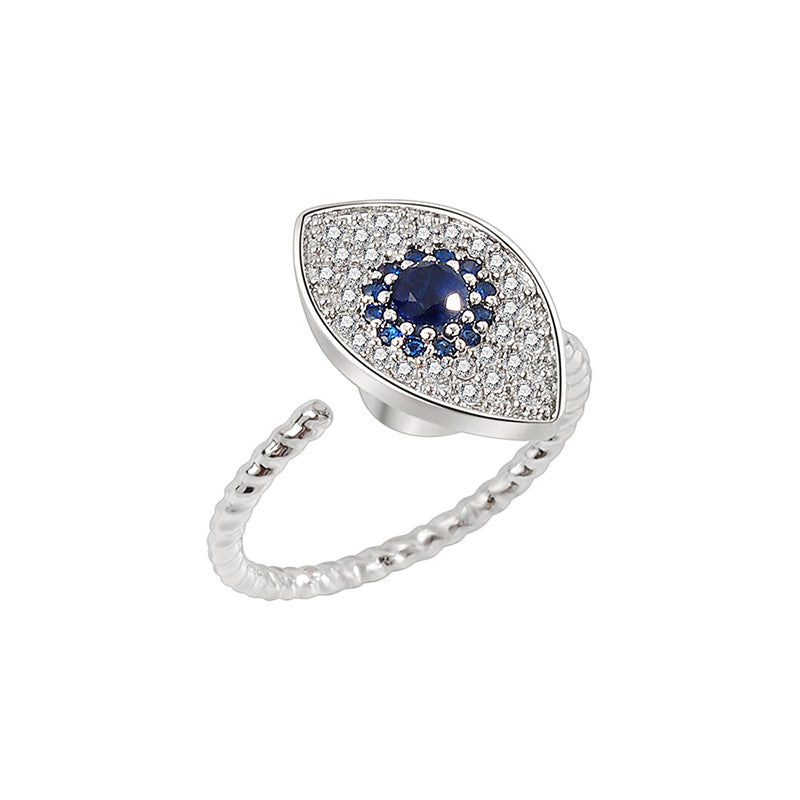 925 Sterling Silber Evil Eye Protection Blessing Drehbarer Ring - image 7