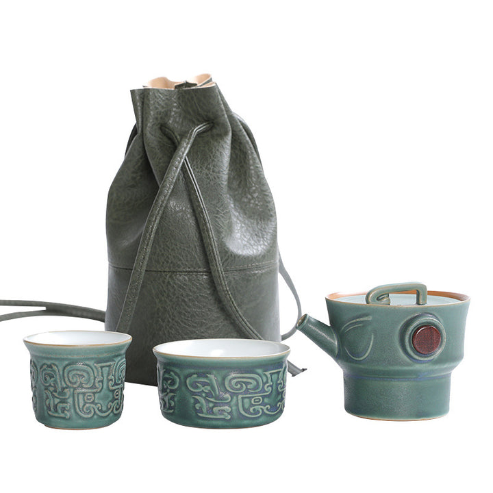 Buddha Stones Sanxingdui Keramik Teetasse Kung Fu Teetasse mit Tasche