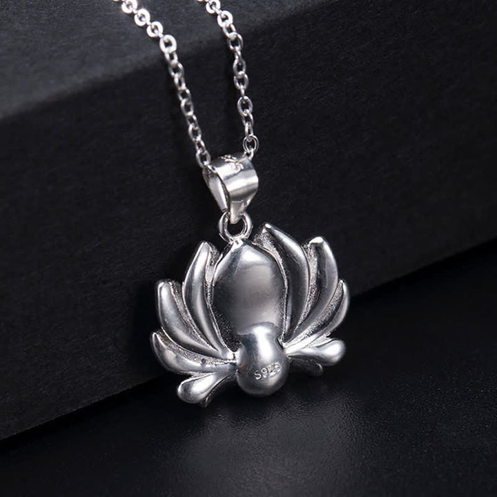 Buddha Stones 925 Sterling Silber Lotusblume Perle Reichtum Halskette Anhänger