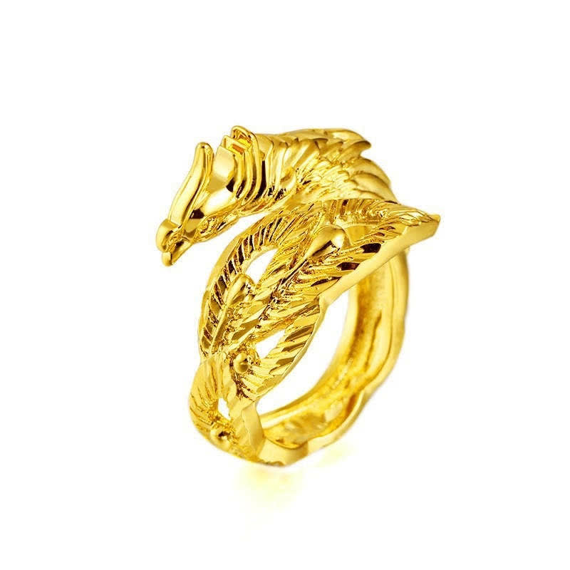 Lucky Dragon Phoenix Protection Energy Verstellbarer Ring