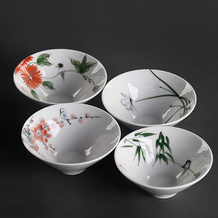 Buddha Stones Vintage Pflaume Orchidee Bambus Chrysantheme Lotus Koi Fisch Keramik Teetasse Kung Fu Teetassen