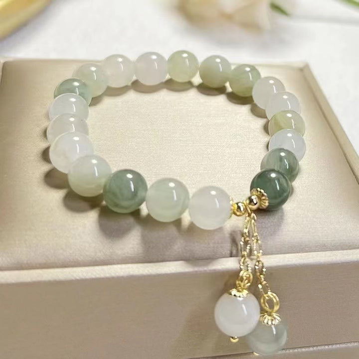 Buddha Stones, natürlicher Farbverlauf, Jade, Fülle, Glücksperlen-Charm-Armband