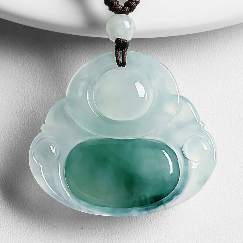 Buddha Cyan Jade Glück Halskette Anhänger