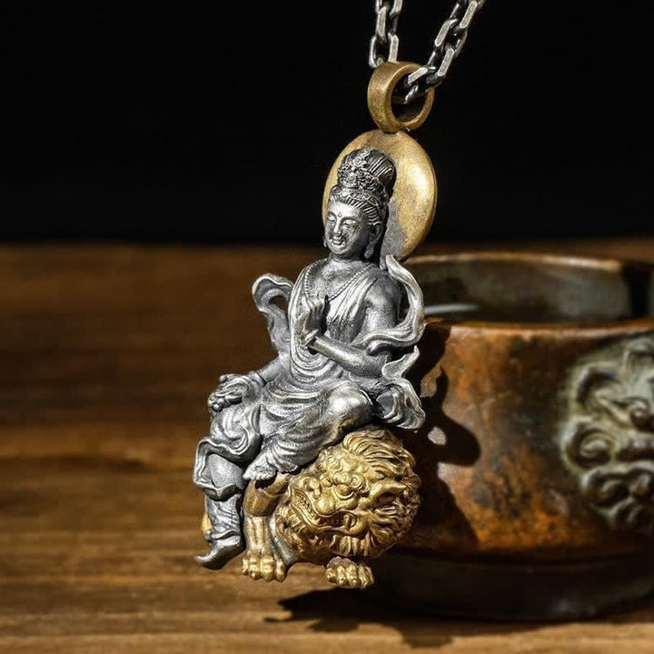 Avalokitesvara Löwe Kupfer Erfolg Halskette Anhänger