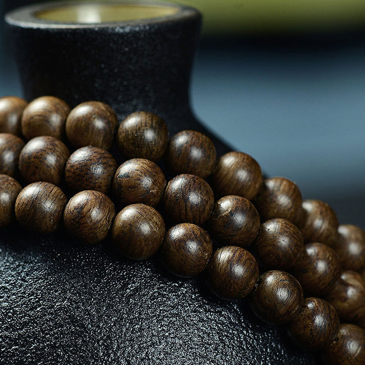 Buddha Stones, 108 Mala-Perlen, 999 Gold, Brunei-Adlerholz, Herz-Sutra, Bernstein, roter Achat, Kraft-Meditationsarmband