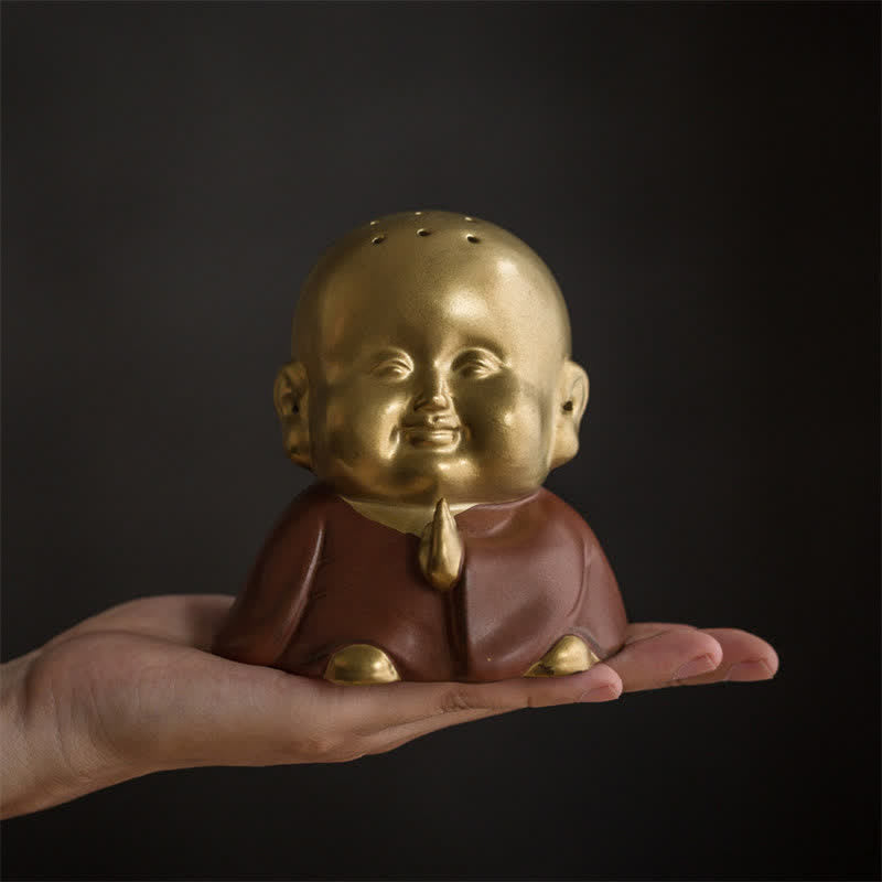 Kleiner Buddha, lachender Buddha, Keramik-Räuchergefäß