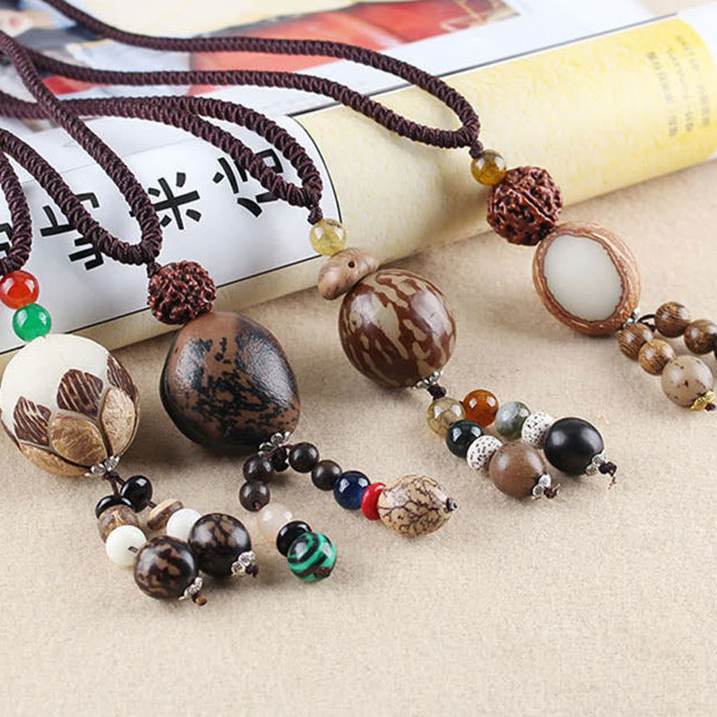 Halskette mit Buddha Stonesn, Bodhi-Samen, Lotus, Weisheit, Harmonie