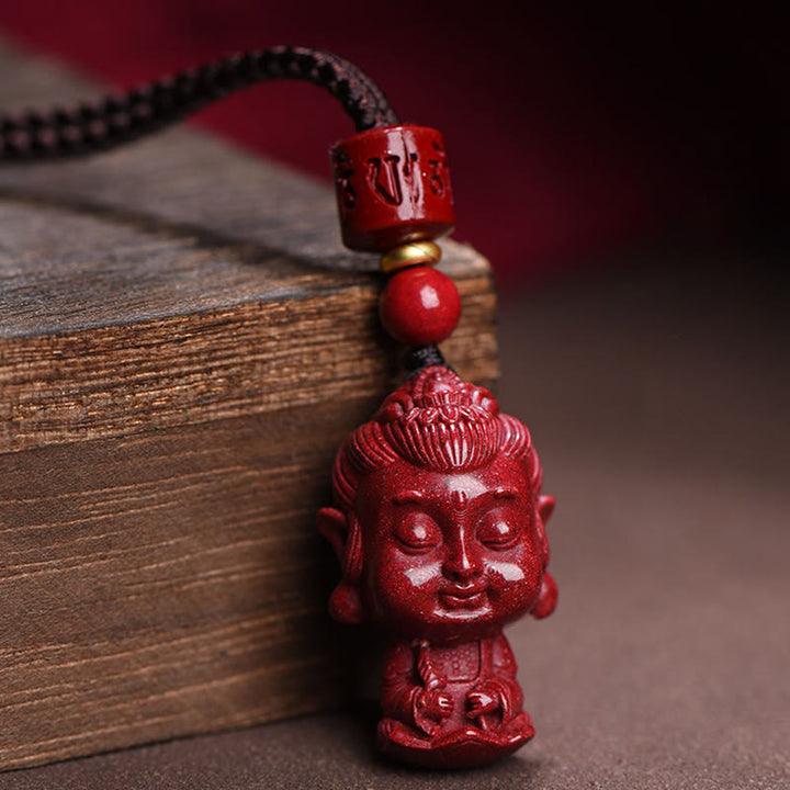 Buddha Stones, chinesisches Sternzeichen, Natal-Buddha, natürliches Zinnober-Amulett, halten böse Geister fern. Halsketten-Anhänger