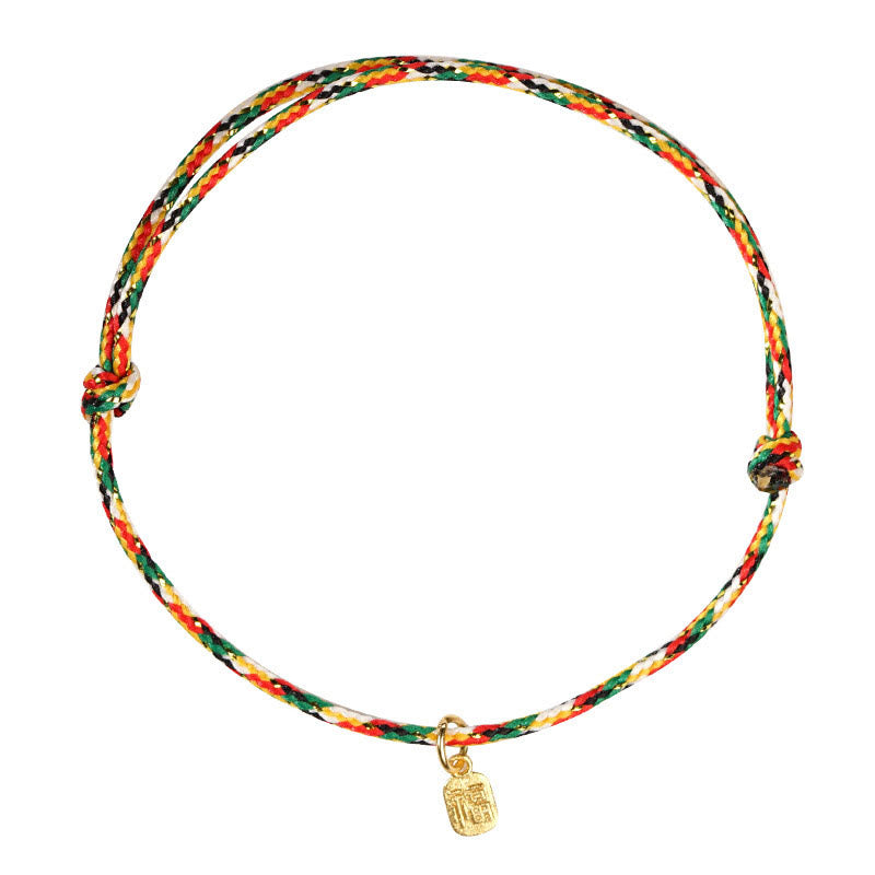 Armband mit Buddha Stonesn, verheißungsvoller Fu-Charakter, Frieden und Freude, Glück, handgefertigt, mehrfarbig, für Kinder und Erwachsene