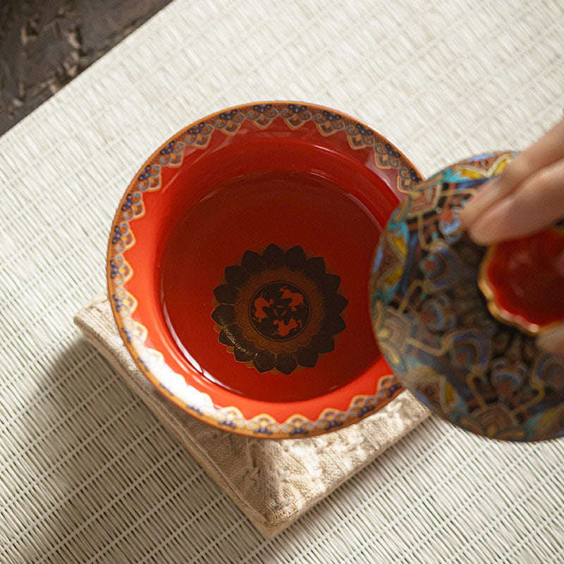 Buddha Stones Dunhuang Farbmuster Gaiwan Teetasse Kung Fu Teetasse mit Deckel