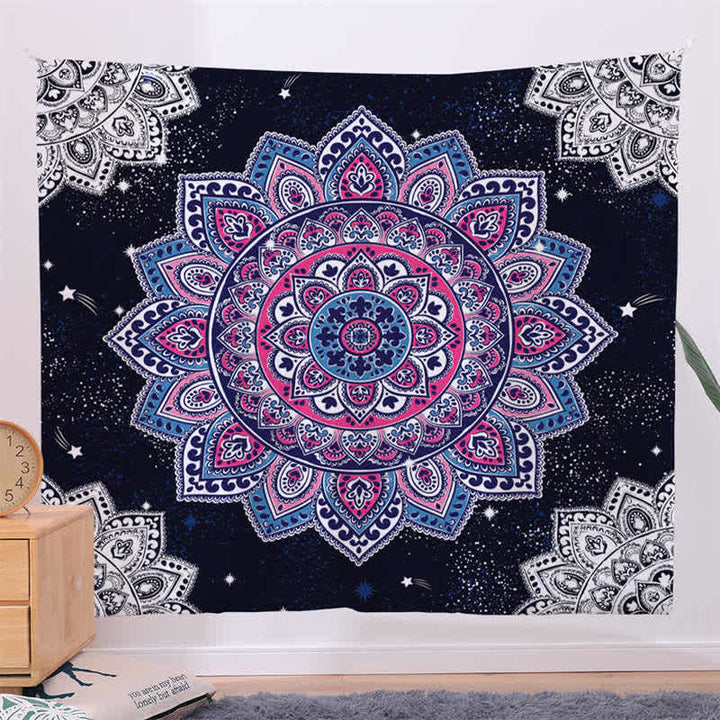 Wandteppich mit böhmischem Mandala-Muster, Wandbehang, Wandkunst, Fokus auf Kreativität, Heim- und Wohnzimmerdekoration