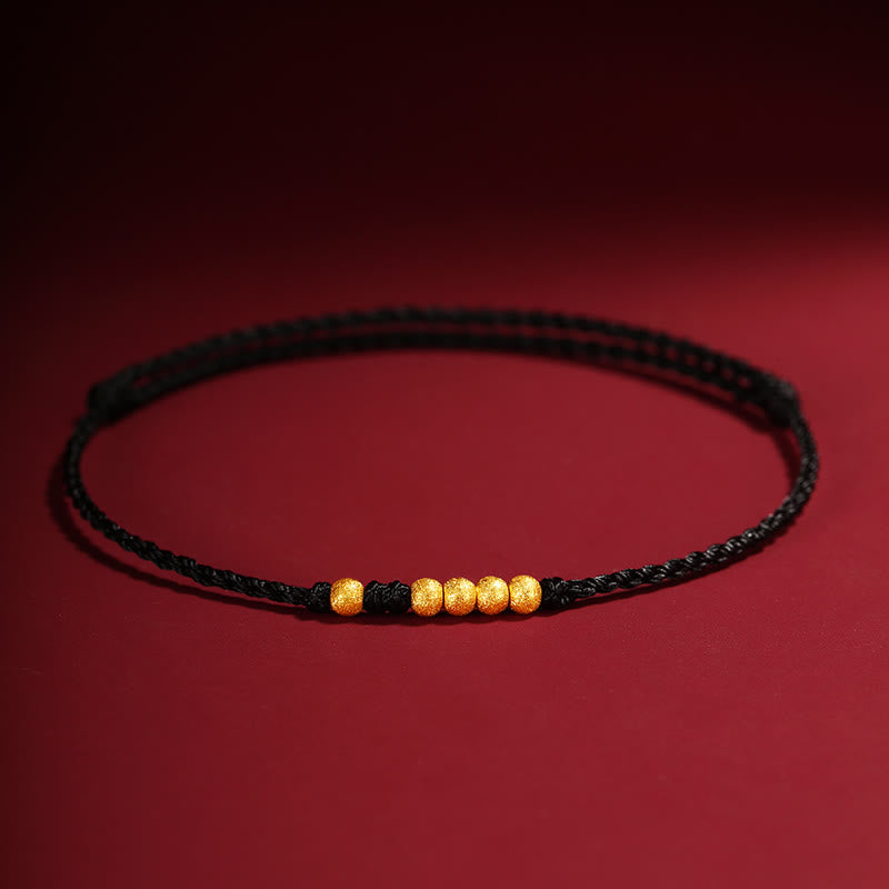 Buddha Stones 999 Goldperlen Glück geflochtenes Schutz-Paar-Armband