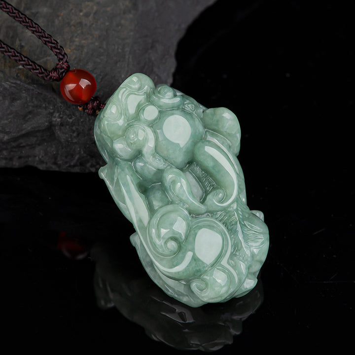 Buddha Stones Jade PiXiu Reichtum Glück String Halskette Anhänger