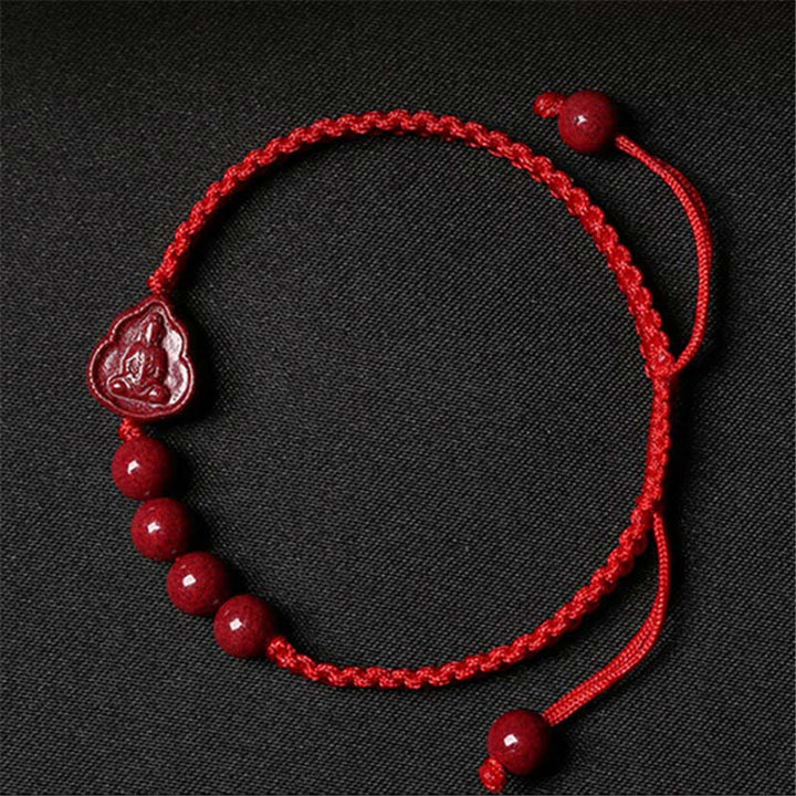 Buddha Stones Lachender Buddha Avalokitesvara Cinnabar Blessing String Armband