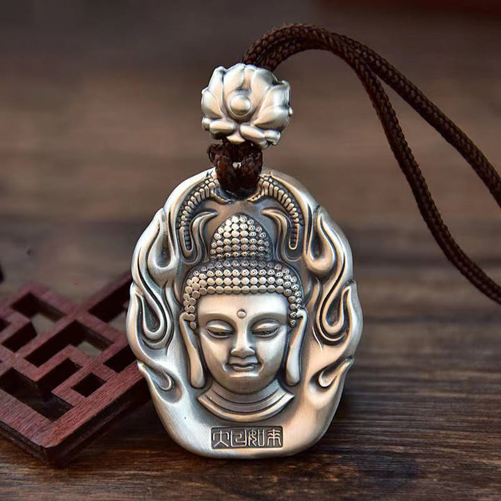 Buddha Stones, chinesisches Sternzeichen, Natal Buddha, Om Mani Padme Hum, Lotus, Mitgefühl, Halsketten-Anhänger
