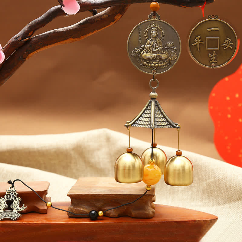 Feng Shui Kupfer Münze Koi Fisch Bagua Kirin Windspiel Glocke Glück Wandbehang Dekoration