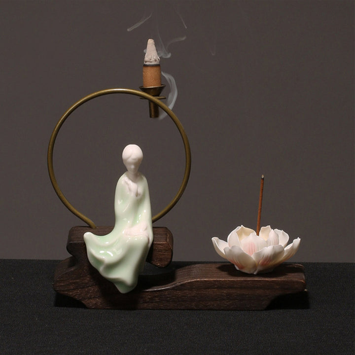 Buddha Stones Keramik Lotus Heilung Meditation Räuchergefäß Dekoration