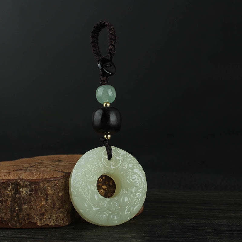 Buddha Stones PiXiu Jade Peace Buckle Fülle Reichtum Schlüsselanhänger