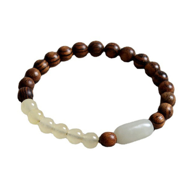 Buddha Stones Jade Sandelholz Glück Fülle Armband