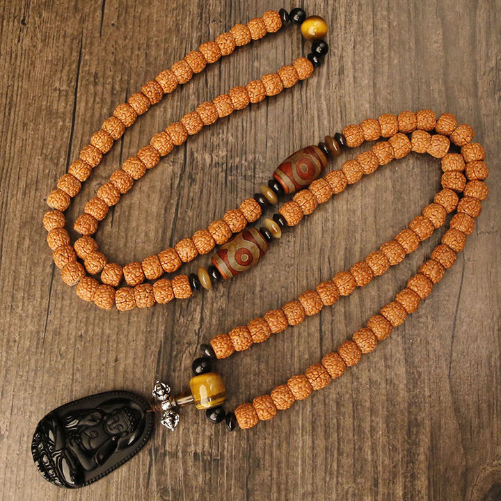 Tibet 108 Mala Perlen Rudraksha Bodhi Samen Chinesisches Sternzeichen Natal Buddha Reichtum Charm Armband