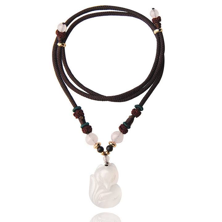 Buddha Stones Chalcedon Fuchs rosa Kristallperle Harmony String Halskette Anhänger