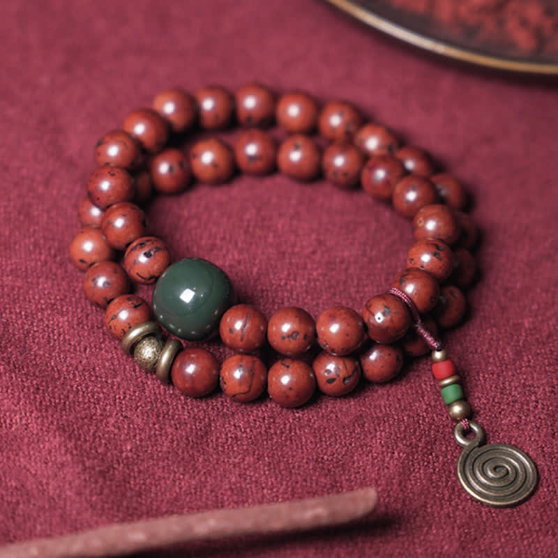 Bodhi Seed Cyan Jade Kupfer Friedens-Glücks-Armband