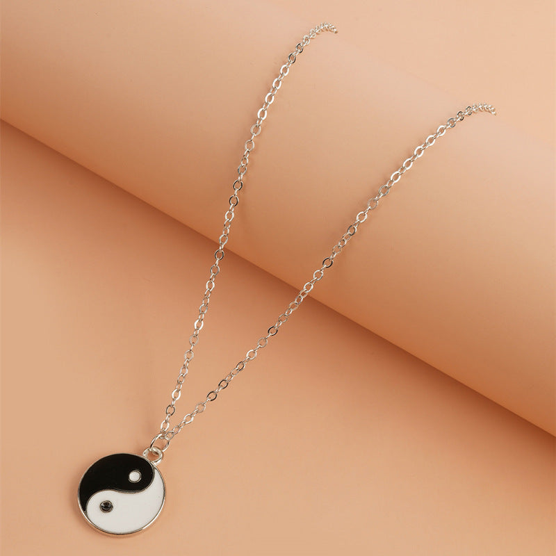 2 Stücke Yin Yang Harmonie Balance Halskette Anhänger